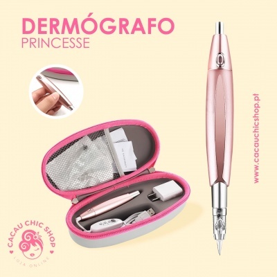 Dermógrafo rosa metálico PRINCESSE com estojo e acessórios