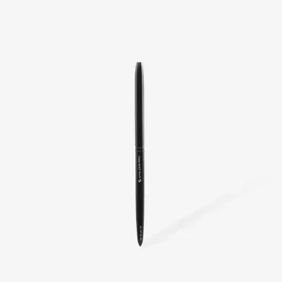 Pincel preto para maquilhagem Staleks Pro, com tampa e texto branco