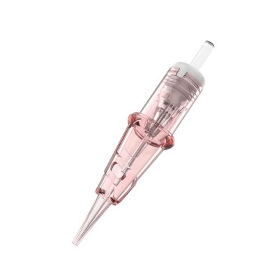 Ponta de agulha para micropigmentação em plástico rosa transparente