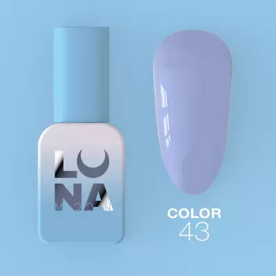 Frasco de verniz para unhas azul claro e amostra de cor lilás
