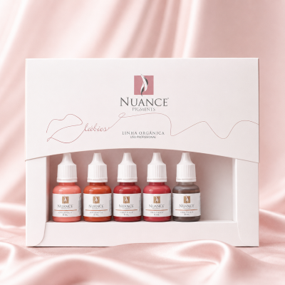 Kit Nuance Pigmentos Labiais Orgânico com Cindy Pretty Lotus Junket e Diluente para micropigmentação