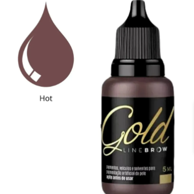 Frasco pequeno de pigmento para sobrancelhas Gold Line Brow cor Hot