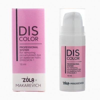 Embalagem e frasco do produto DIS COLOR Professional System para sobrancelhas