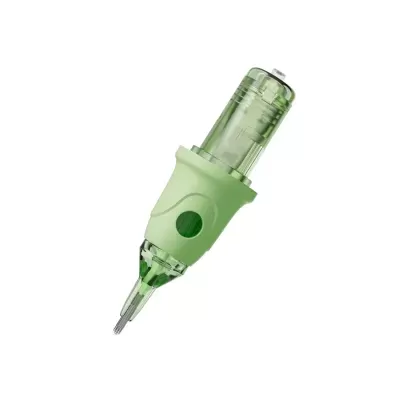 Cartucho verde translúcido para micropigmentação com agulhas finas