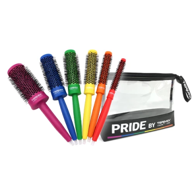 Conjunto de escovas térmicas coloridas com bolsa transparente PRIDE BY TERMIX