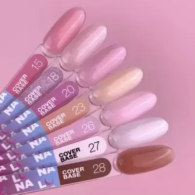 Paleta de amostras de vernizes para unhas em várias tonalidades de rosa e castanho