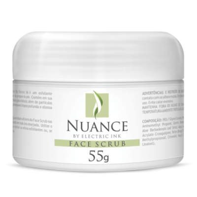 Frasco branco de esfoliante facial Nuance by Electric Ink, 55g