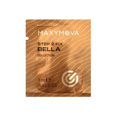 Embalagem dourada do produto Maxymova Step 2 Fix Bella Collection 1 ml.