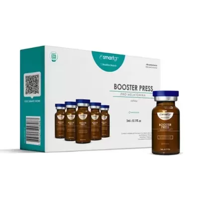 Embalagem e frascos do produto Booster Press Pro Melatonina da smartgr
