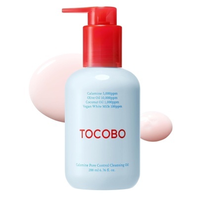 Frasco azul claro com tampa vermelha de gel de limpeza TOCOBO