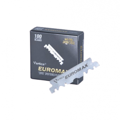 Caixa preta de lâminas de barbear Vertice Euromax com lâmina prateada