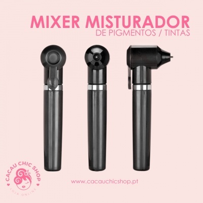 Mixer misturador preto para pigmentos e tintas em fundo rosa