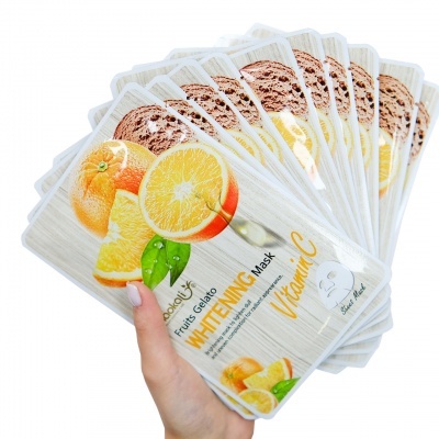 Pacotes de máscaras faciais Fruit Gelato Whitening Mask Vitamina C
