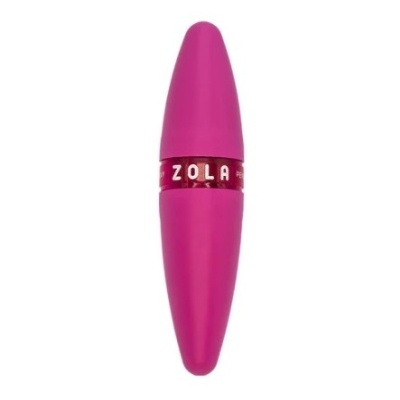 Rímel cor-de-rosa com anel metálico e texto ZOLA