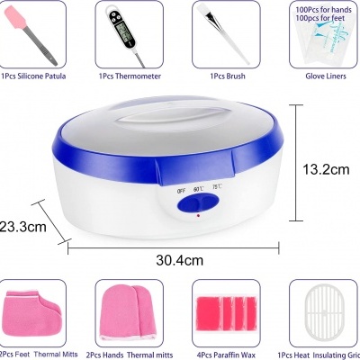 Conjunto de termocera para pedicure com acessórios em rosa e branco