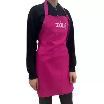 Avental cor-de-rosa com texto branco ZOLA