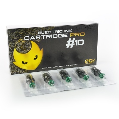 Caixa de cartuchos de tinta elétrica para tatuagem Electric Ink Pro #10 com 20 unidades