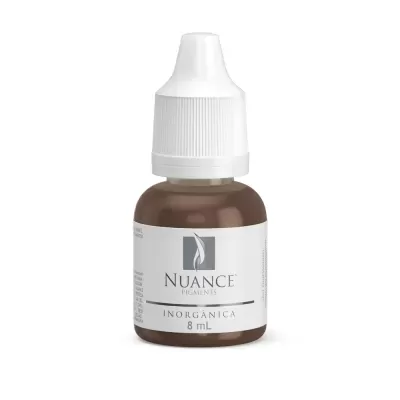 Frasco de pigmento NUANCE inorgânico castanho 8 mL com tampa branca