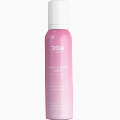 Frasco rosa de ZOLA Skin Pinky Bubbles Cream com tampa branca