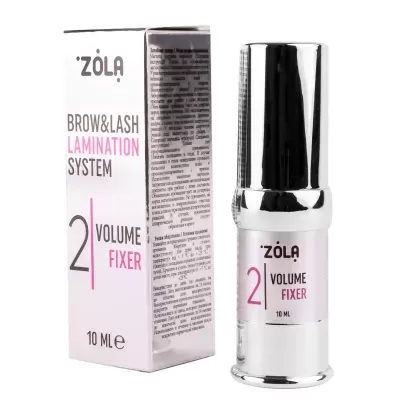 Frasco e embalagem do produto cosmético Zola 2 Volume Fixer 10 ml