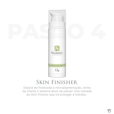 Frasco branco de Skin Finisher Nuance 12g com tampa transparente
