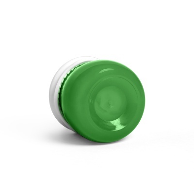 Rolha verde lisa com base branca sobre fundo branco