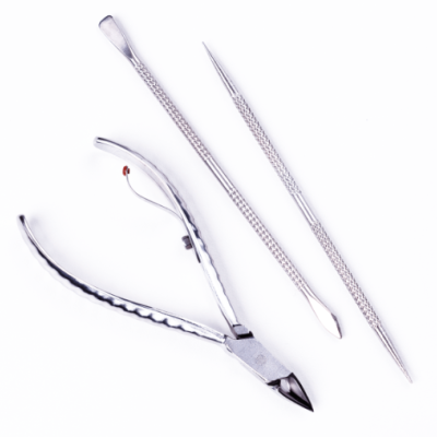Ferramentas de manicure metálicas prateadas para cutículas