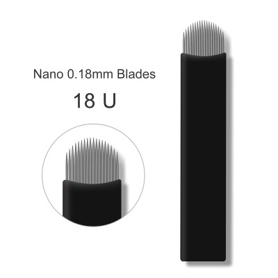 Agulhas nano pretas 18 lâminas 0.18mm para micropigmentação