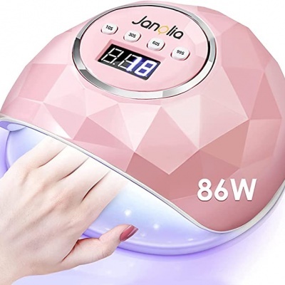 Dispositivo rosa de cura de unhas com display digital e luz UV/LED
