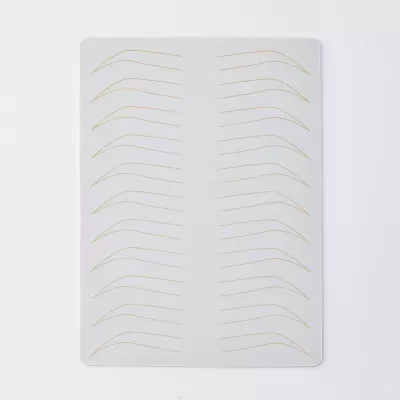 Folha branca com linhas douradas finas em duas colunas