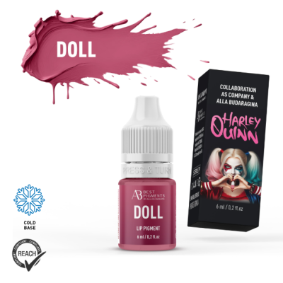 Pigmento labial DOLL da Best Pigments com embalagem da Harley Quinn