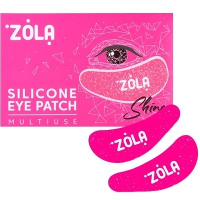 Patches de silicone cor-de-rosa para olhos da marca ZÔLA em embalagem rosa