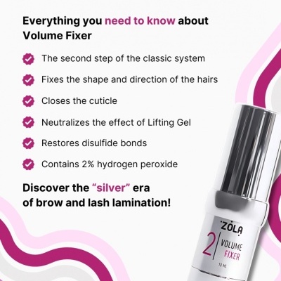 Produto Zola Volume Fixer 2 em embalagem branca com tampa prateada
