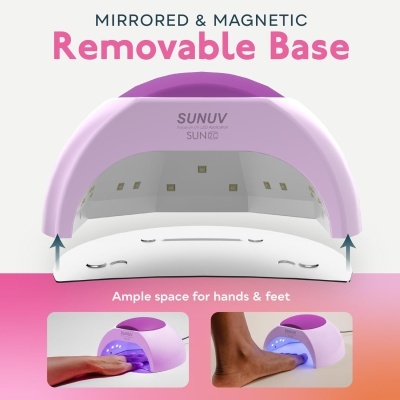 Dispositivo SUNUV para secagem de unhas lilás com base removível magnética