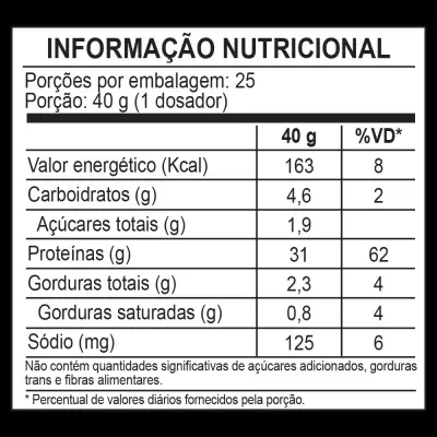 Etiqueta de informação nutricional em português com dados sobre valor energético, macronutrientes e sódio