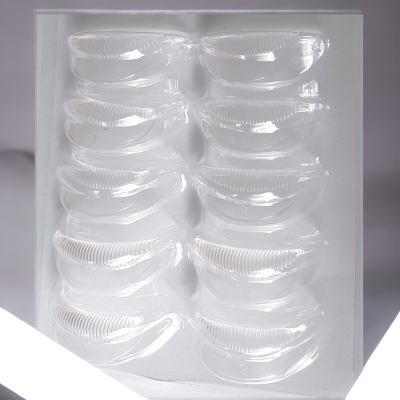 Pacote de protetores transparentes para pestanas em bandeja branca