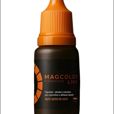 frasco de pigmento MAGCOLOR linha com tampa laranja e rótulo preto