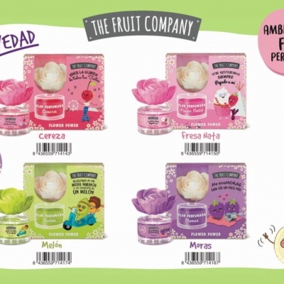 Conjuntos de ambientadores florais perfumados THE FRUIT COMPANY com diferentes aromas em embalagens coloridas