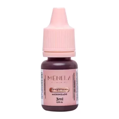 Frasco pequeno rosa com rótulo MENELA orgânico micronizado 3ml