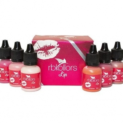 Conjunto de tintas para lábios rbkollors com caixa rosa