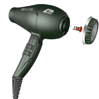 Secador de cabelo verde escuro com filtro removível separado