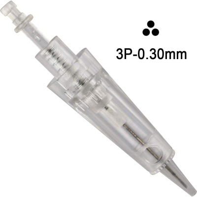 Agulha de tatuagem transparente com texto 3P-0.30mm