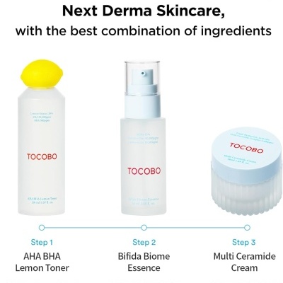 Conjunto de cuidados de pele TOCOBO BASIC Skincare 3 Step com toner, essência e creme