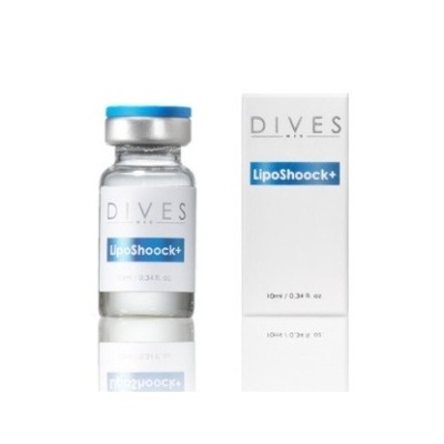 Frasco e caixa do produto LipoShoock+ da marca DIVES