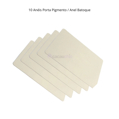 Cinco placas retangulares creme empilhadas com texto acima
