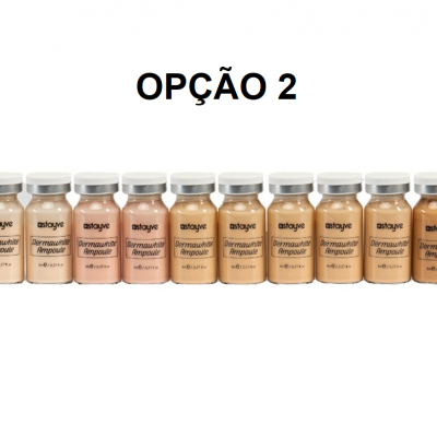 Frascos de bases líquidas Atayoe Dispensador em várias tonalidades sob o texto OPÇÃO 2