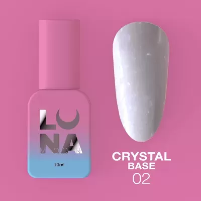 Frasco de verniz LUNA MACAO com amostra de cor branca Crystal Base 02