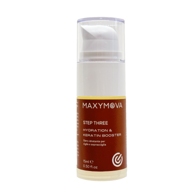 Produto cosmético Maxymova Step Three 15 ml com rótulo castanho