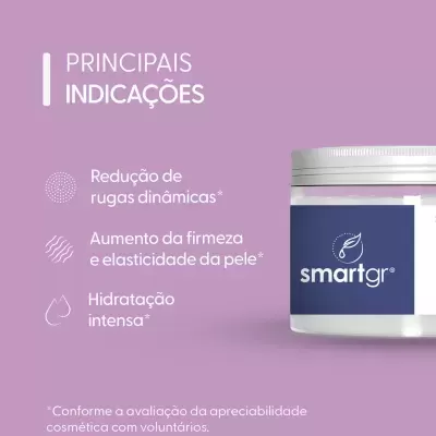 Máscara de Peptídeos Antirrugas e Firmadora 120g Smart GR - finalização com Argireline e ácido hialu