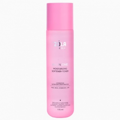 Frasco rosa de toner hidratante ZOLA SKIN All in One